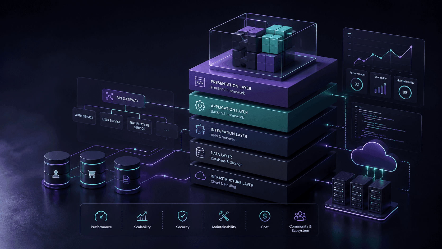 Web Development FramWeb Development Frameworks: A Practical Guide to Choosing the Right Framework in 2026eworks: How to Choose the Right One for Your Project cover graphic by Aqib Javaid