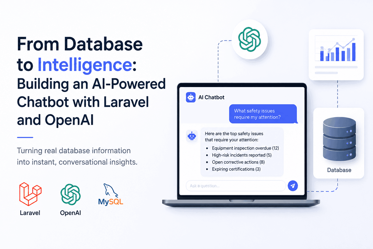 AI-powered Laravel chatbot connecting users to database insights